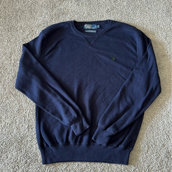 Ralph Lauren POLO by Ralph Lauren Cotton Knit Sweater Men's XL cotton blue type Vintage Second Hand